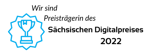  Wir sind Preisträgerin des Sächsischen Digitalpreises 2022